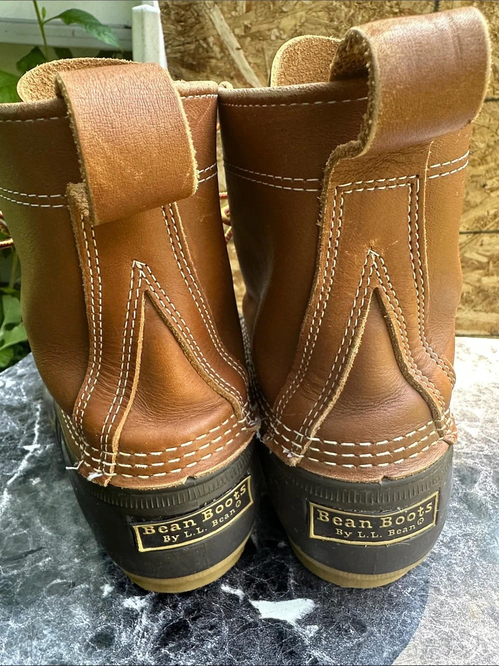 L.L. Bean Brown Leather and Dark Brown Rubber Duck Boots